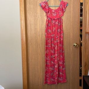Pink Flower Jumpsuit - Size: Kids XXL